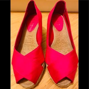 Ralph Lauren Wedges, Size 7.5, Hot Pink